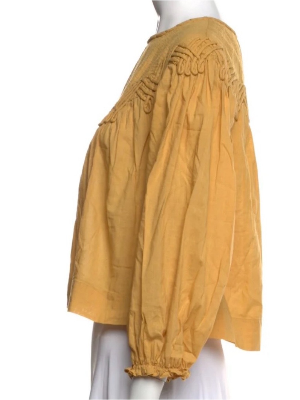 The Great. Boho Mustard Yellow Peasant Blouse - Picture 4 of 4